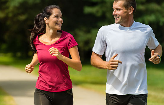 Couple jogging together to get healthy in San Ramon