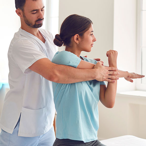 Patient receiving chiopractic adjustment for an auto accident injury at San Ramon Auto Accident Injury Clinic in San Ramon