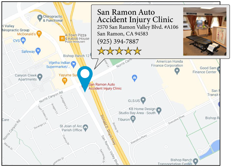 map of San Ramon Auto Accident Injury Clinic